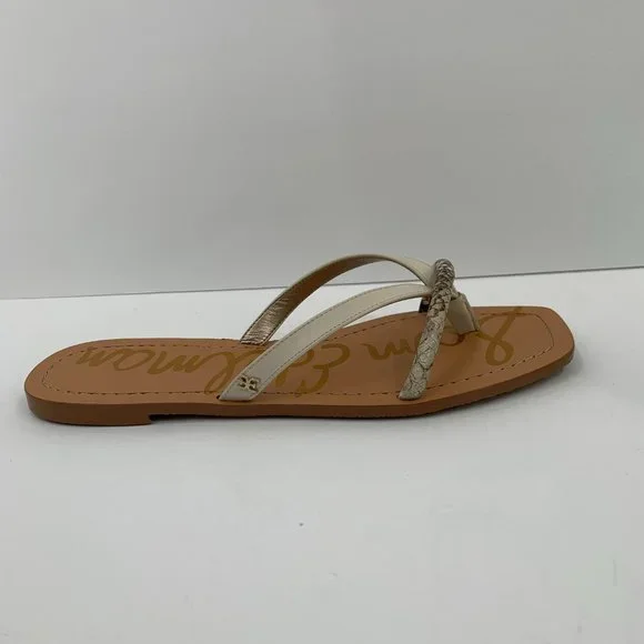 Sam Edelman Abbey flat thong slide leather sandals snake square toe shoe 8 - Picture 3 of 7